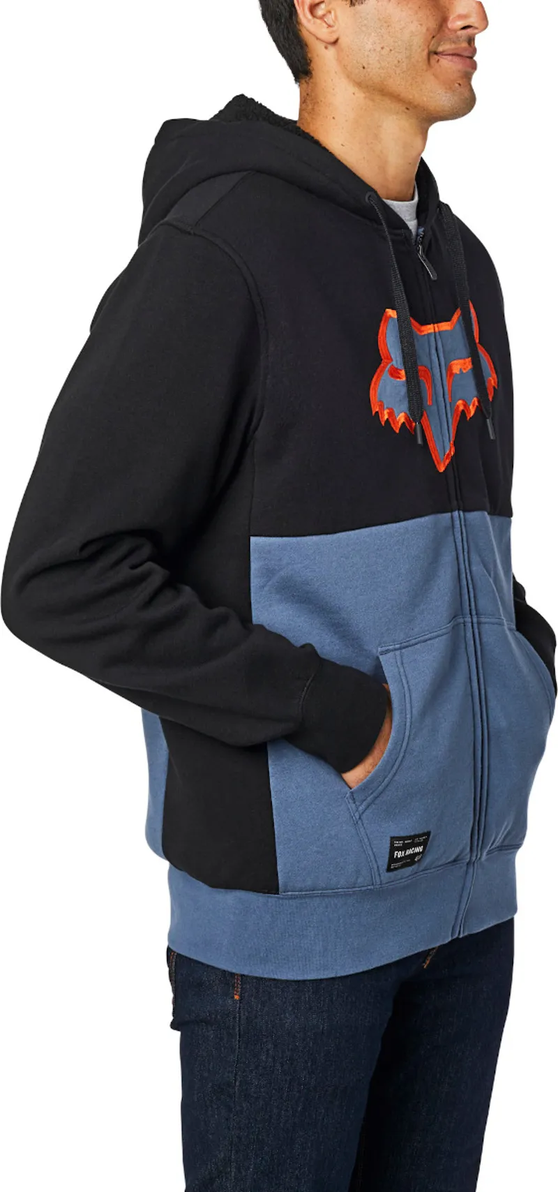 Fox Rebound Sherpa Zip Fleece Hoodie Blue Steel-3