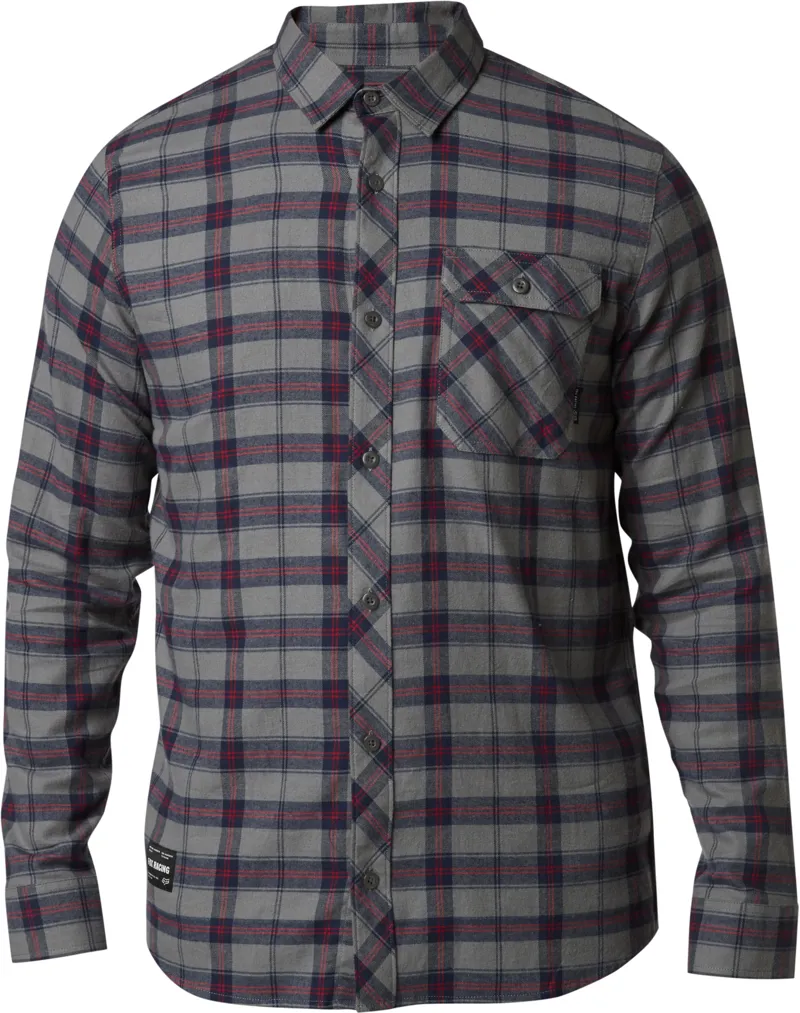 Fox Boedi LS Flannel Shirt Pewter