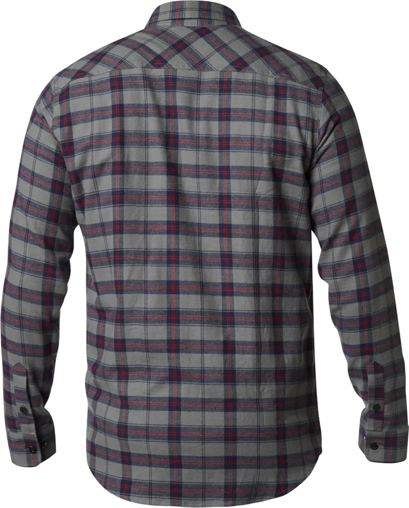 Fox Boedi LS Flannel Shirt Pewter-1