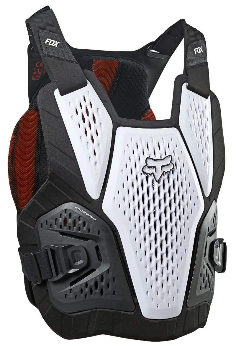 Fox Raceframe Impact Soft Back CE D3O Chest Guard White-1