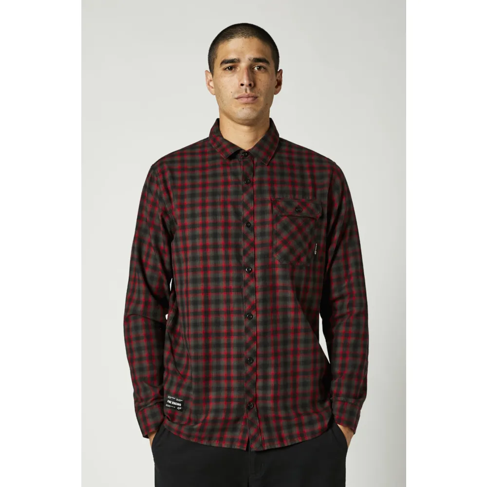 Image of Fox Reeves LS Flannel Woven Shirt Black/Red