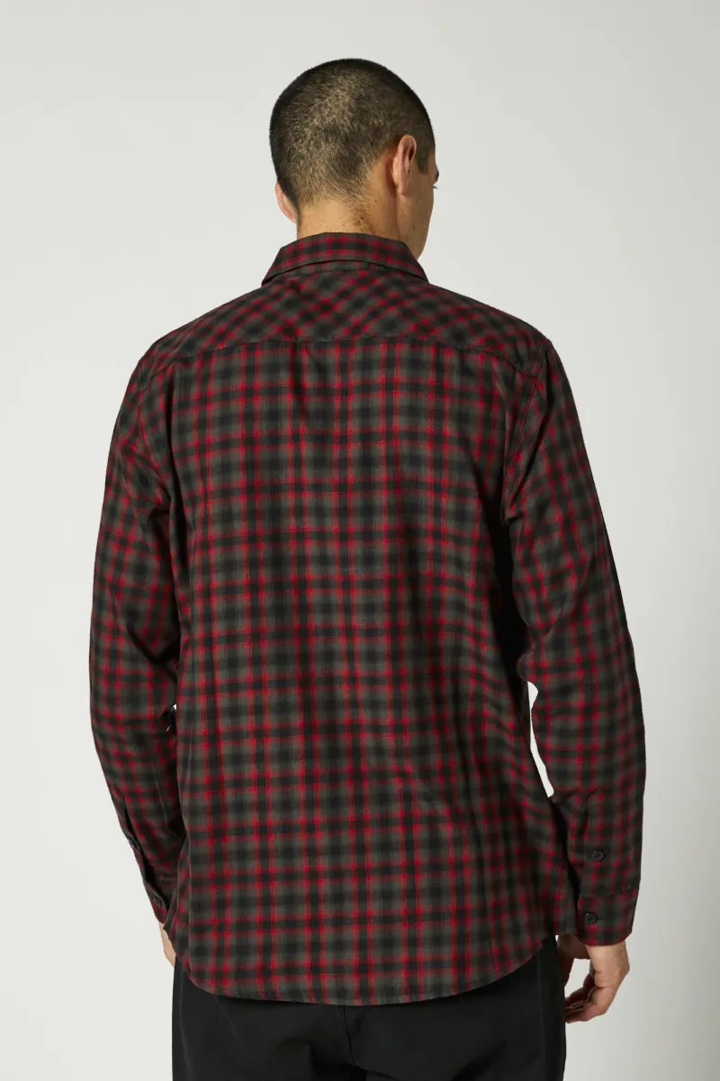 Fox Reeves LS Flannel Woven Shirt Black/Red-2