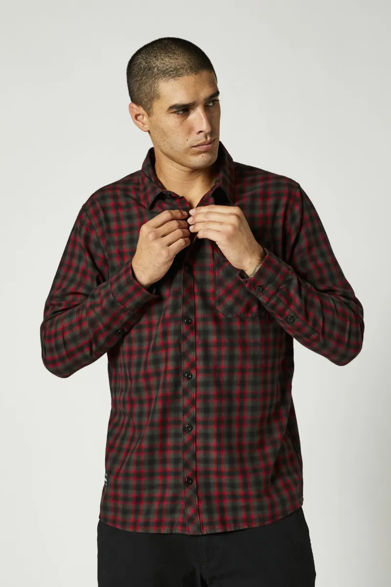 Fox Reeves LS Flannel Woven Shirt Black/Red-1