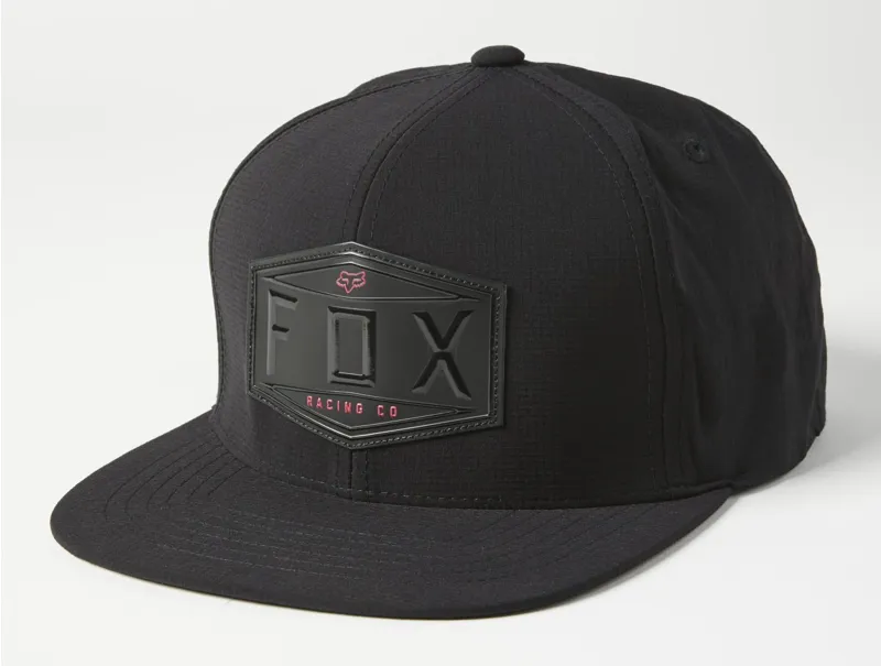 Fox Emblem Snapback Hat Black