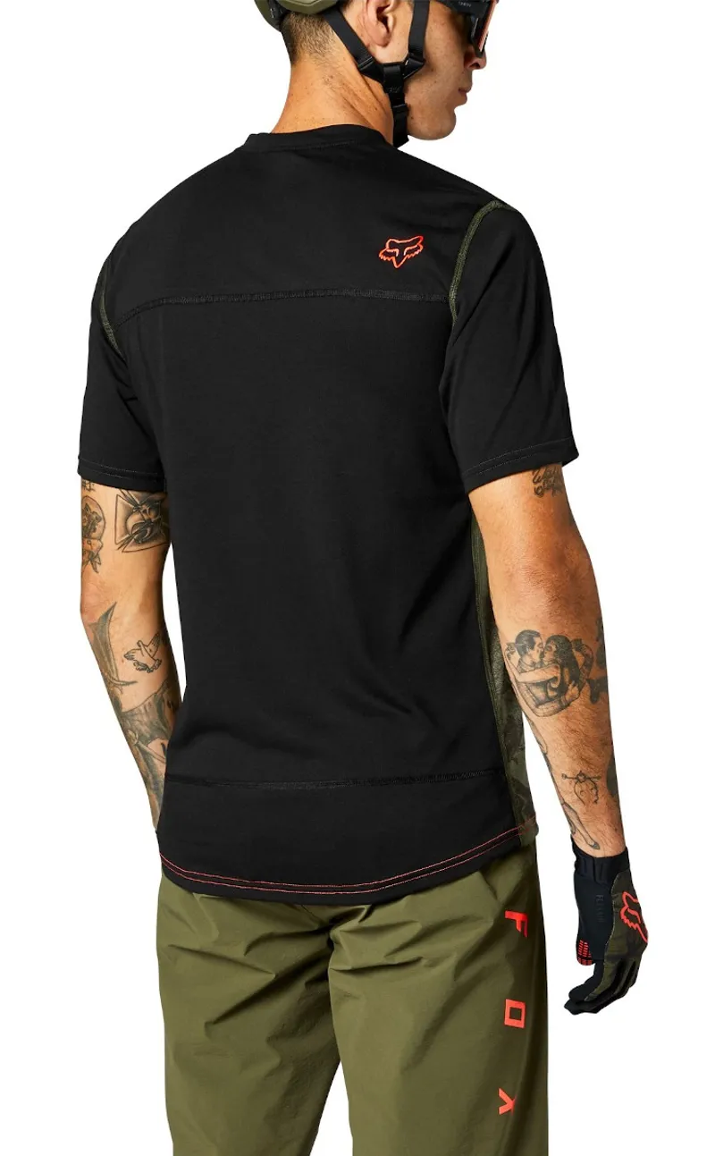 Fox Ranger DriRelease Henley Short Sleeve Jersey Olive Green-1