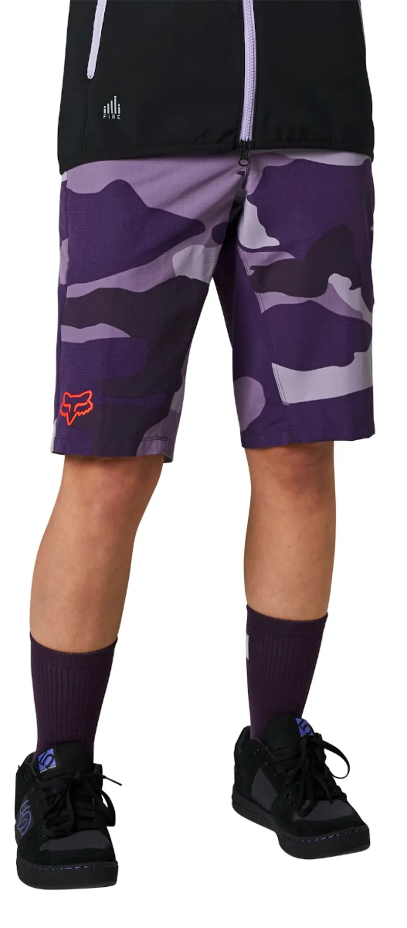 Fox Ranger Womens MTB Shorts Refuel Dark Purple Camo