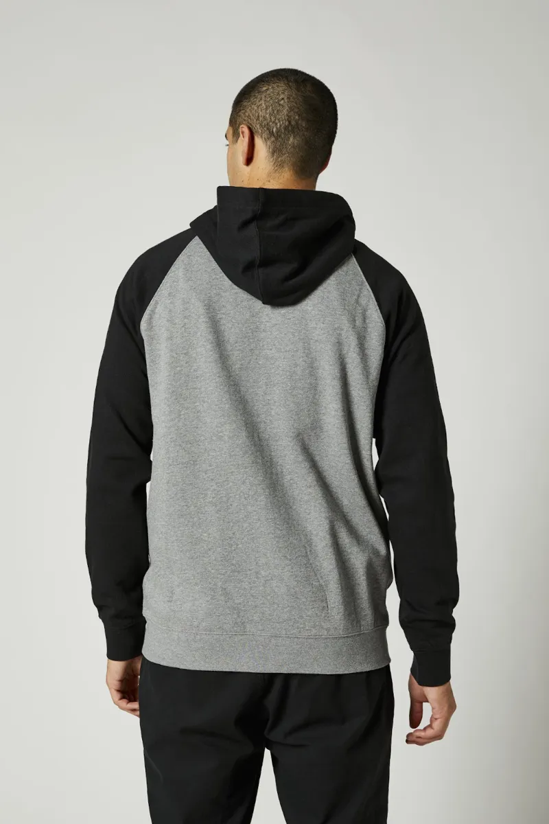 Fox Emblem Zip Raglan Fleece Hoodie Heather Graphite-2