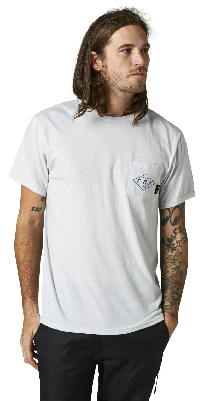 Fox Diamond Plate SS Pocket Tee Light Heather Grey