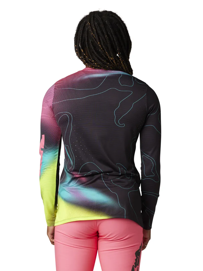 Fox Flexair Lunar Womens LS MTB Jersey Black/Pink-1