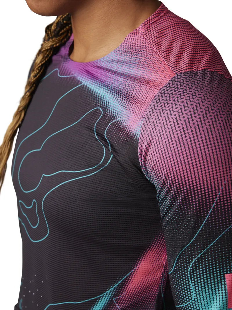 Fox Flexair Lunar Womens LS MTB Jersey Black/Pink-3