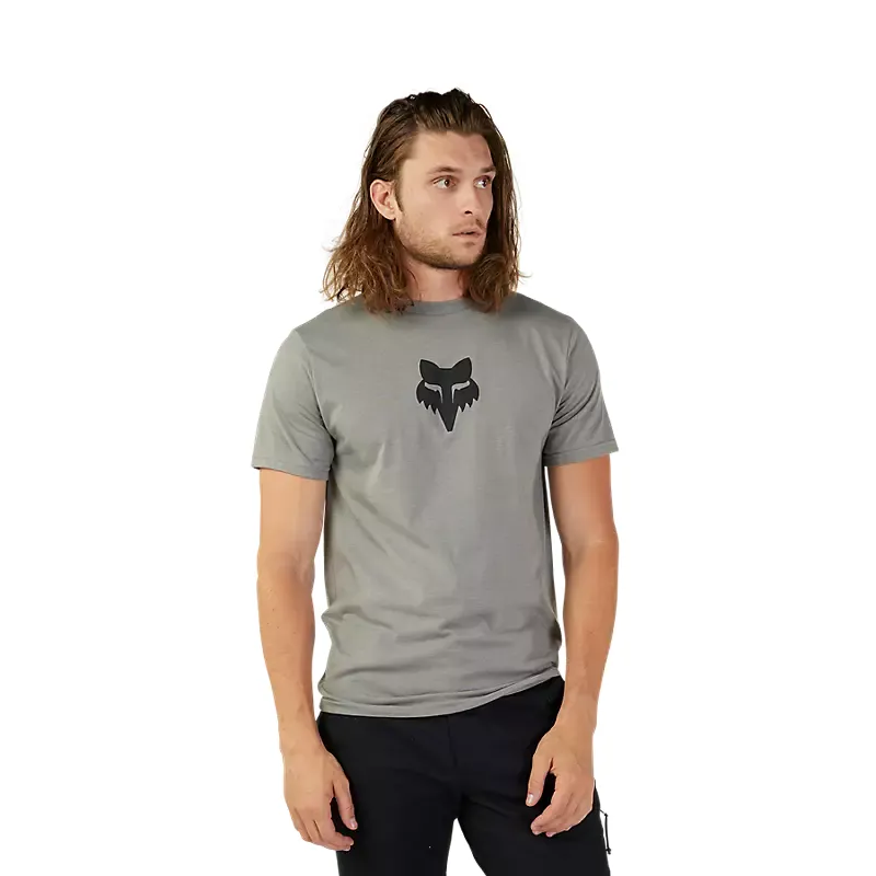 Fox Fox Head Premium Short Sleeve Tee Heather Graphite Grey-1