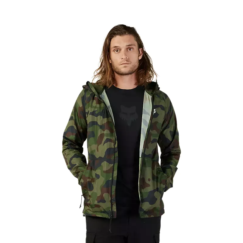 Fox Fox Head Camo Windbreaker Jacket Green Camo-3