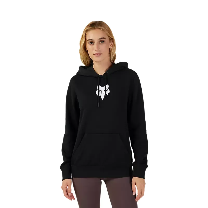 Fox Womens Fox Head Fleece Pullover Hoodie Black-2