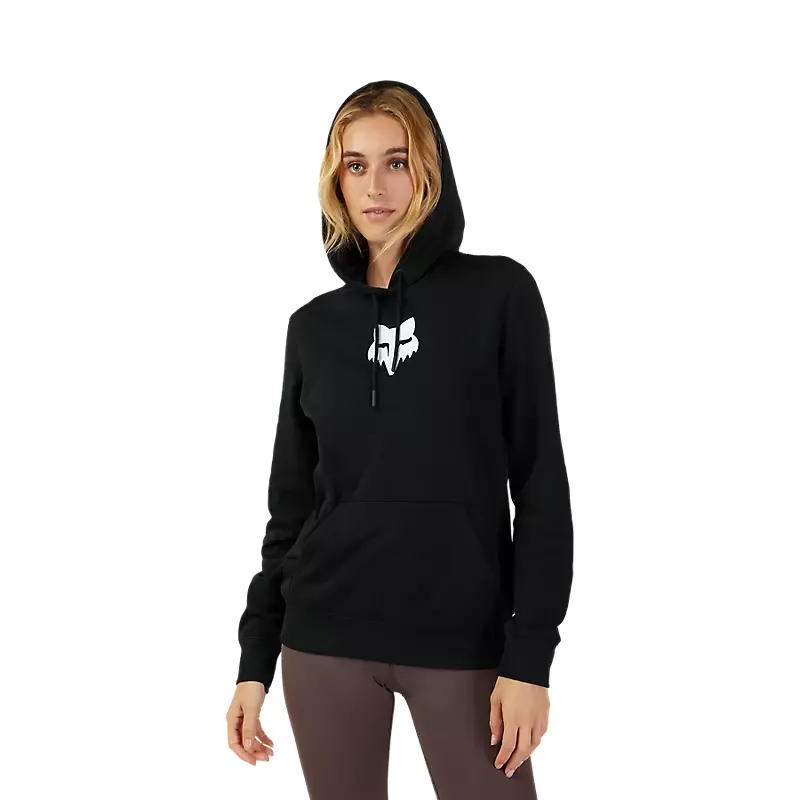 Fox Womens Fox Head Fleece Pullover Hoodie Black-3