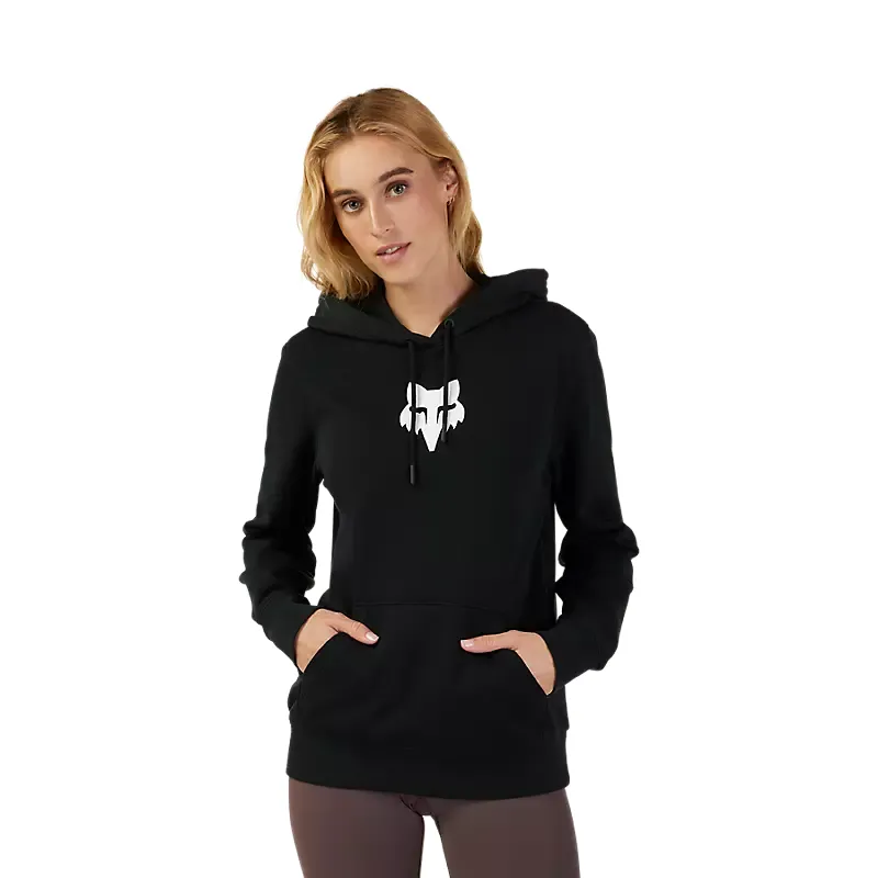 Fox Womens Fox Head Fleece Pullover Hoodie Black-5