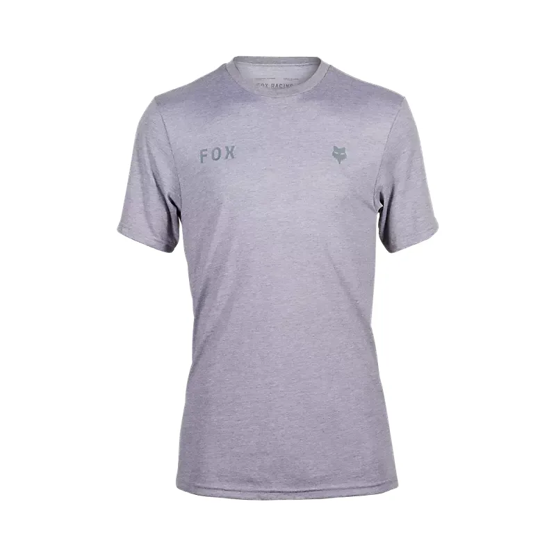 Fox Wordmark Tech Short Sleeve Tee Heather Graphite Grey