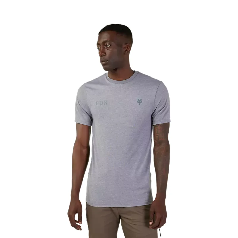 Fox Wordmark Tech Short Sleeve Tee Heather Graphite Grey-1