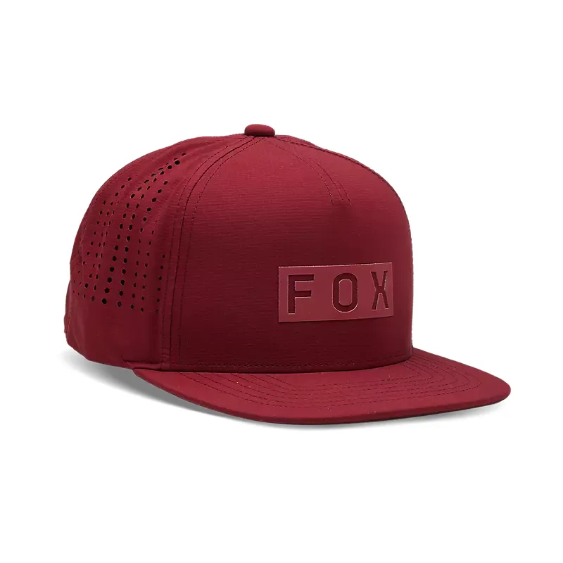 Fox Wordmark Tech Snapback Hat One Size Scarlet Red