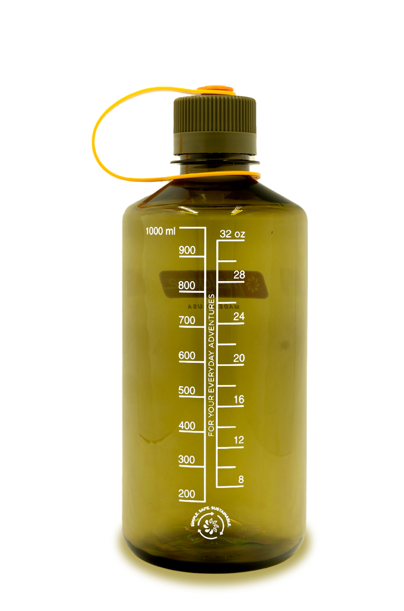 Nalgene Narrow Mouth Sustain Tritan 50% Recycled 1L Bottle Olive-1