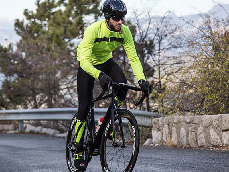 Castelli Puro 3 LS Road Jersey FZ Red/Black Reflex-4