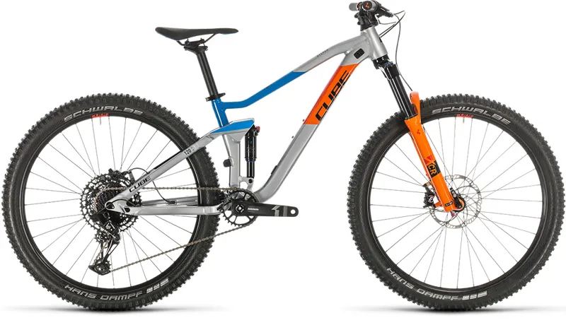 Cube Stereo 120 Youth 27.5 Mountain Bike 2020 Silver/Orange