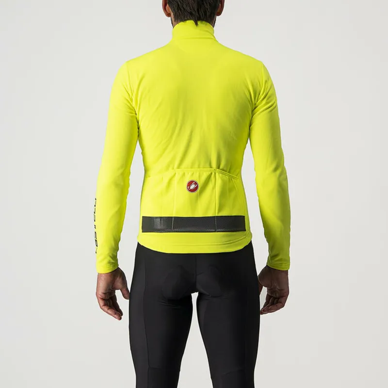 Castelli Puro 3 LS Road Jersey FZ Yellow Fluo/Black Reflex-1