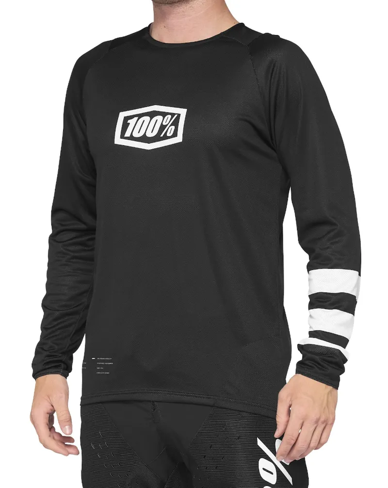 100% R-Core Youth MTB LS Jersey Black/White