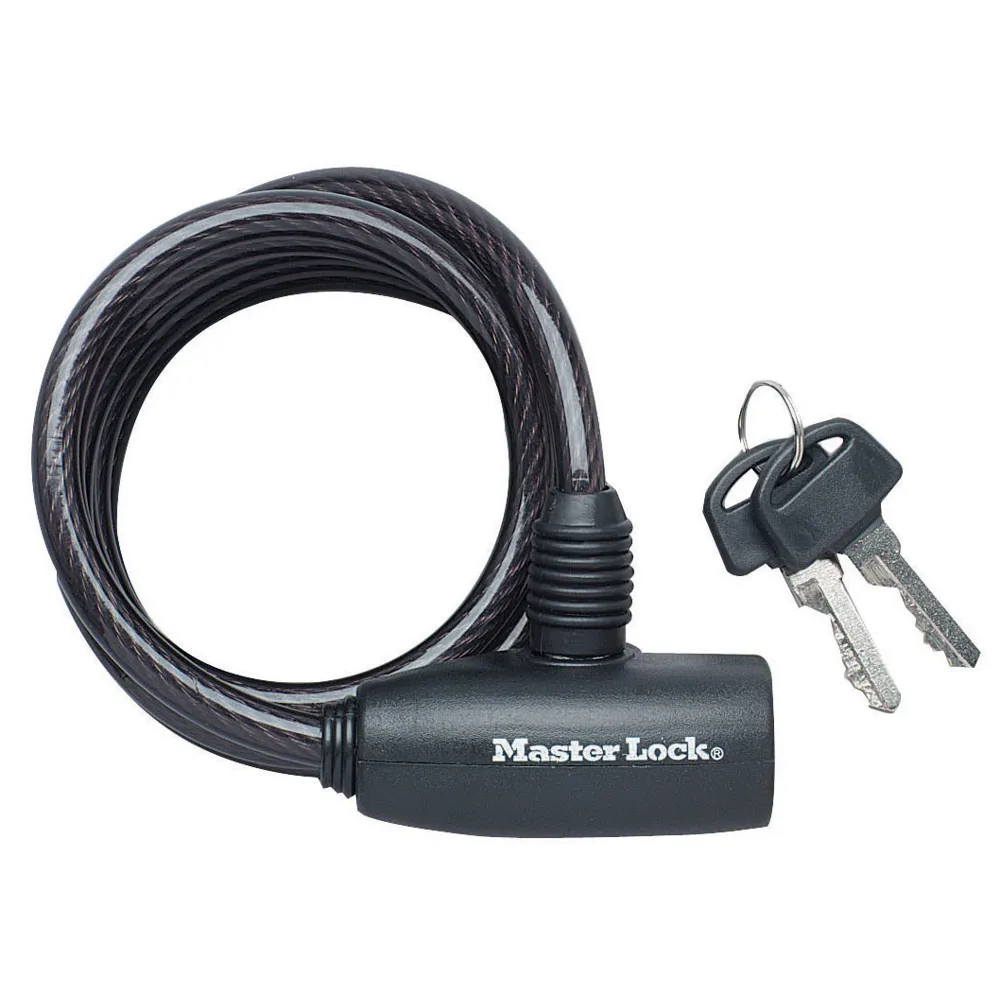 Masterlock Master Lock Cable Key Lock 8mmx1.8m Black