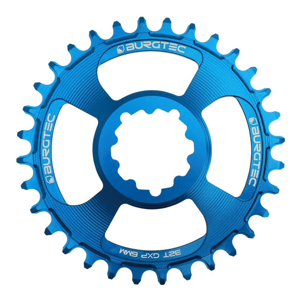 Image of Burgtec ThickThin GXP 6mm Offset Chainring Blue
