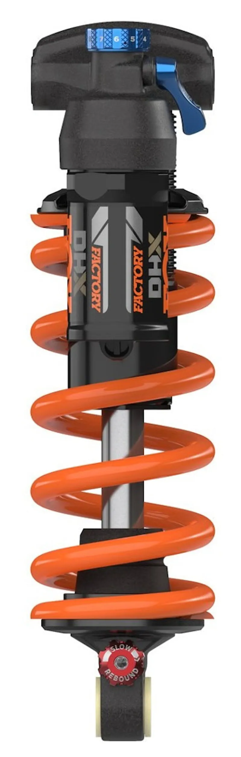 Fox DHX Factory 2Pos-Adjust Shock 2022 Trunnion Orange/Black-2
