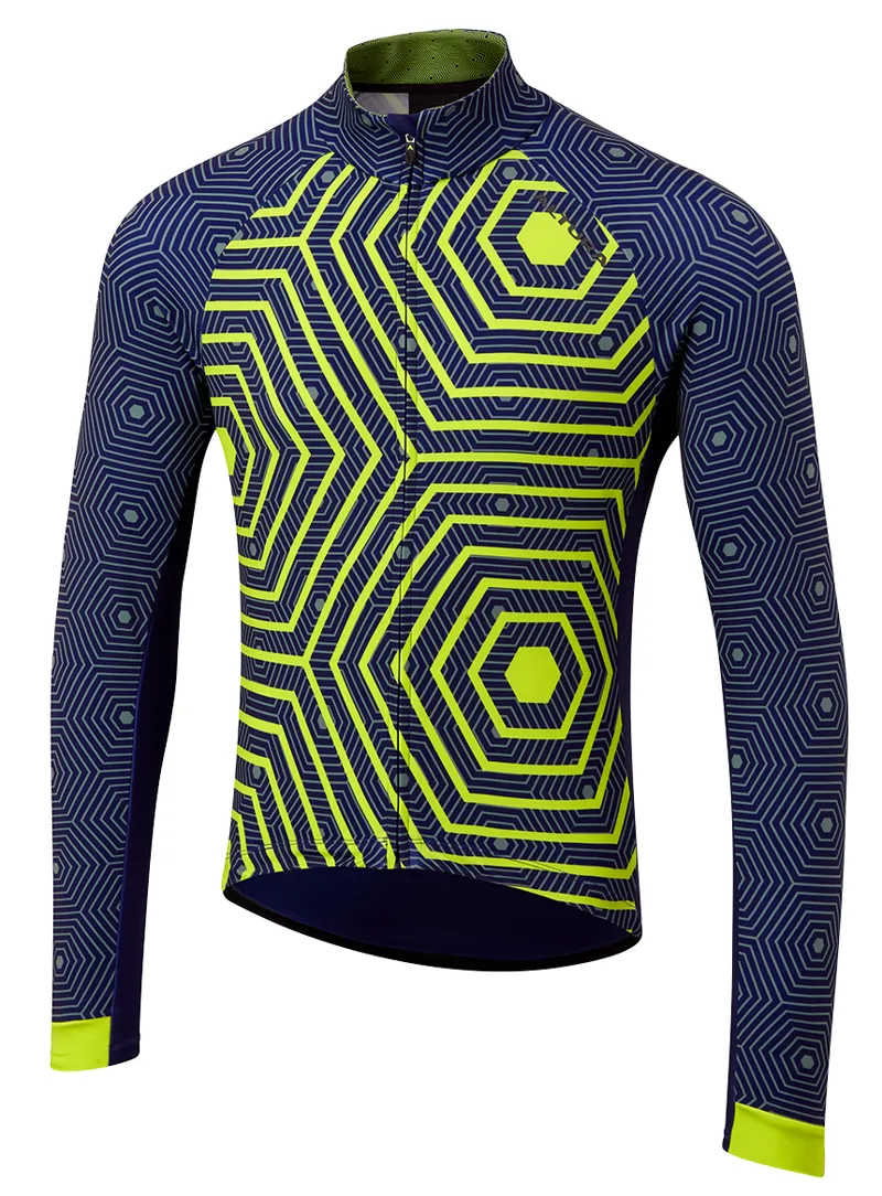 Altura Icon Hex Repeat LS Road Jersey Yellow/Navy