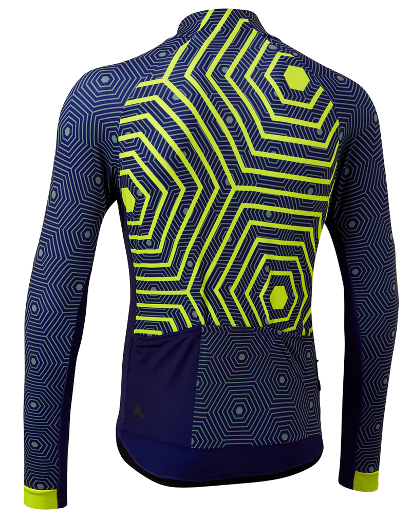 Altura Icon Hex Repeat LS Road Jersey Yellow/Navy-1