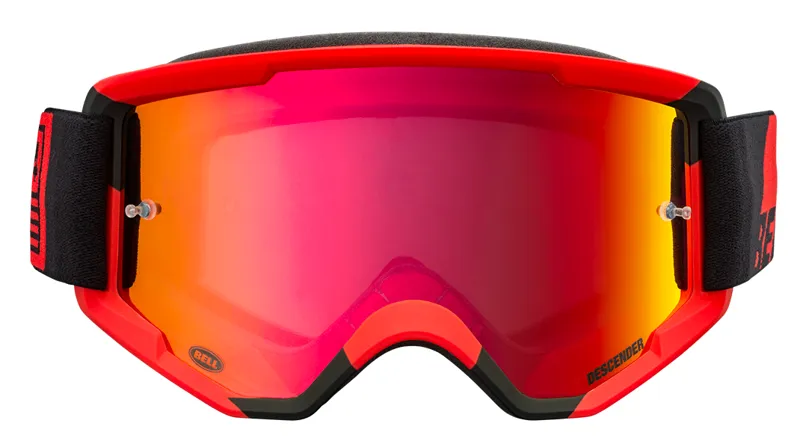 Bell Descender MTB Goggles Crossbones Matte Red/Black/Mirrored Lens Revo Red-1