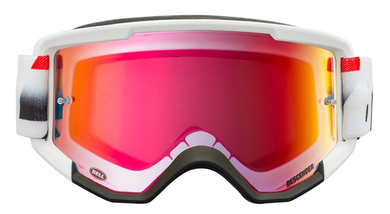 Bell Descender MTB Goggles Victory Matte White/Red/Black/Mirrored Lens Revo Red-1
