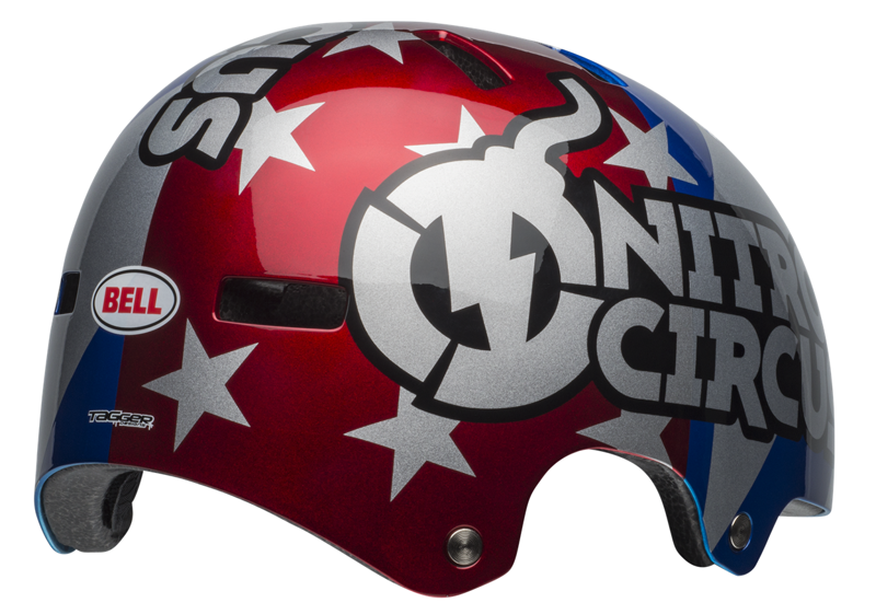 Bell Local BMX Helmet Nitro Circus Gloss Silver/Blue/Red-3