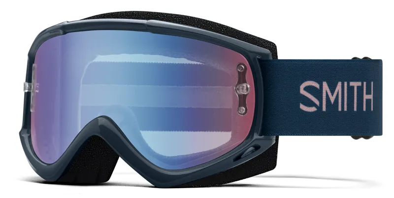 Smith Fuel V.1 Max MTB Goggles French Navy Rock Salt/Blue Sensor Mirror Antifog Lens