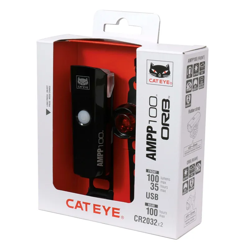 Cateye AMPP 100/Orb Light Set Black-6