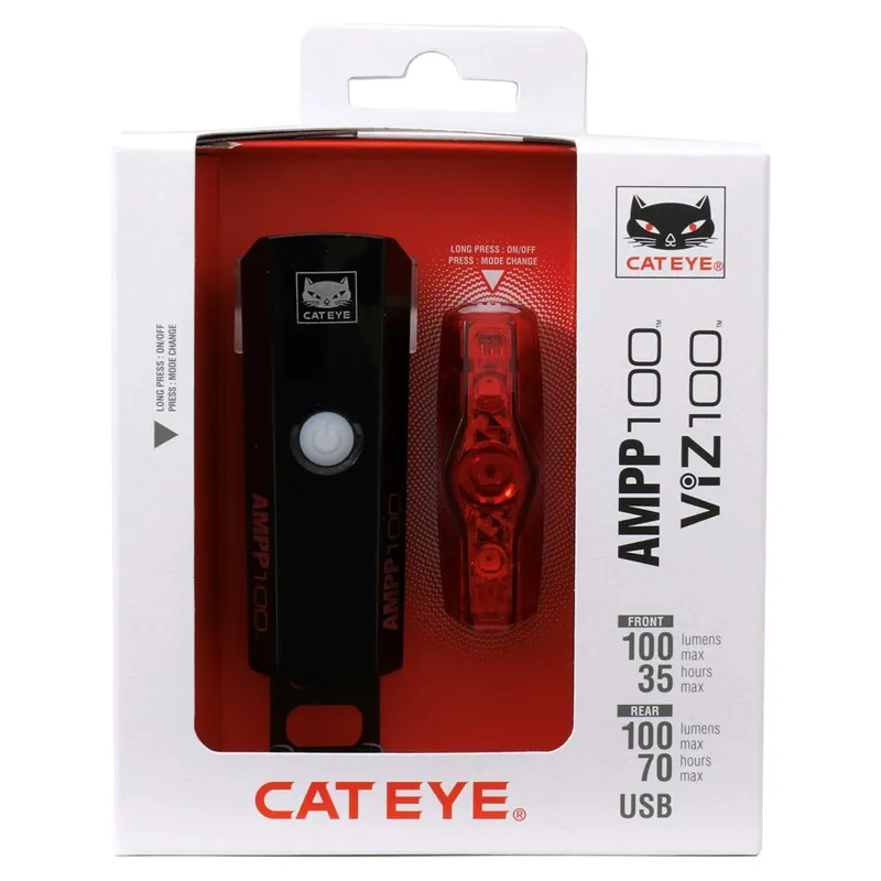 Cateye AMPP 100 / Viz 100 Light Set Black-1