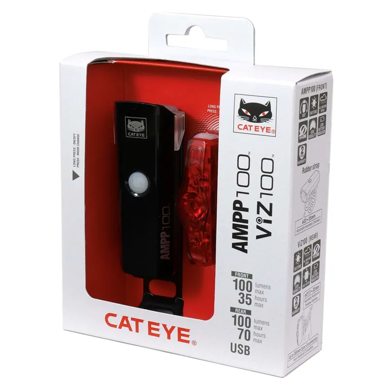 Cateye AMPP 100 / Viz 100 Light Set Black-2