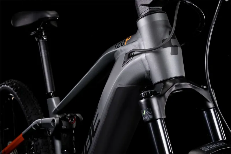 Cube Stereo Hybrid 120 Pro 625 Electric Mountain Bike 2022 Grey/Orange-2