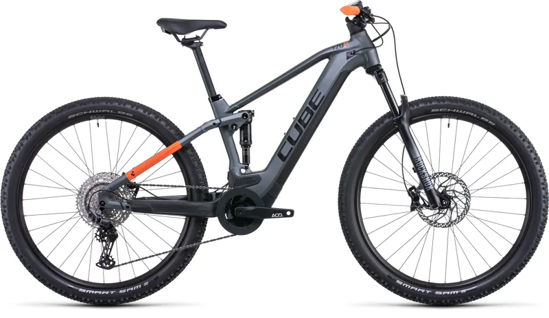 Cube Stereo Hybrid 120 Pro 625 Electric Mountain Bike 2022 Grey/Orange