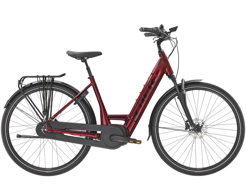 Trek District+ 8 Low Step Electric Hybrid Bike 2021 Rage Red