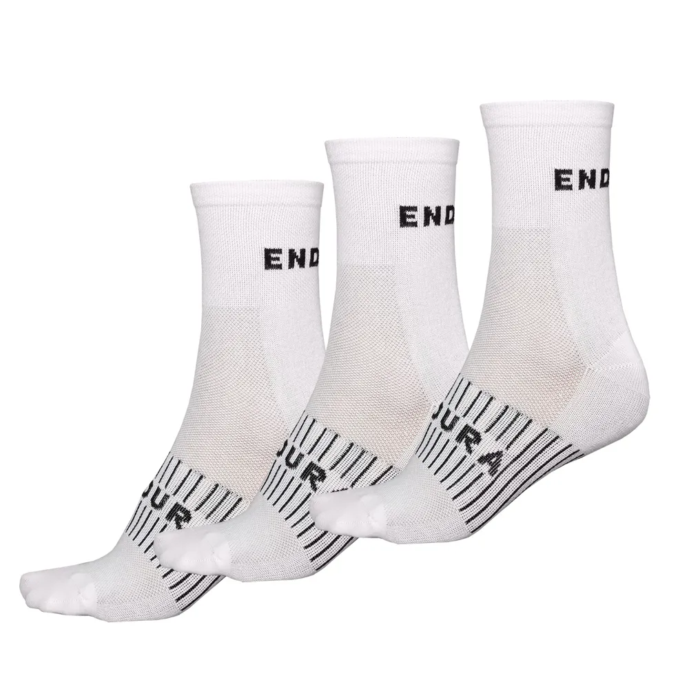 Image of Endura Coolmax Race Socks Triple Pack White