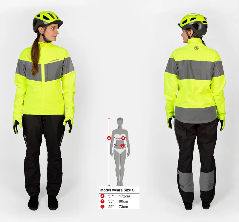 Endura Urban Luminite EN1150 Womens Waterproof Jacket Hi-Viz Yellow-6