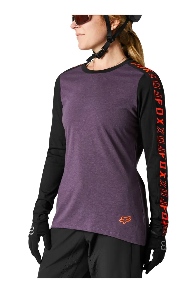 Fox Womens Ranger Drirelease Long Sleeve Jersey Black/Purple-2