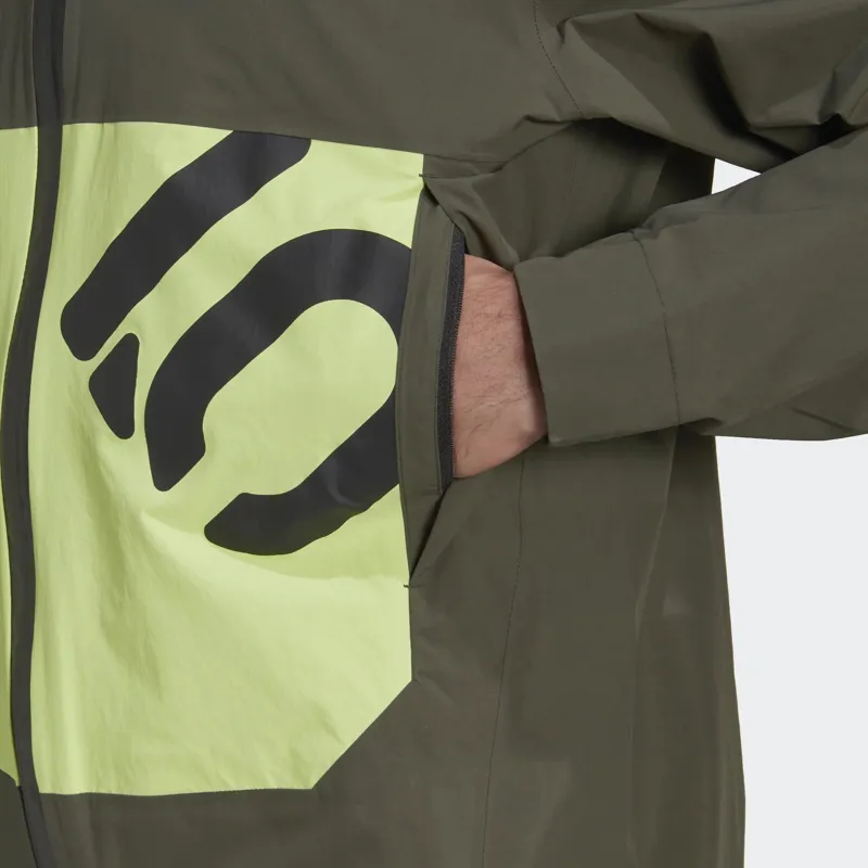 Five Ten Waterproof Rain Jacket Legend Earth/Pulse Lime-5