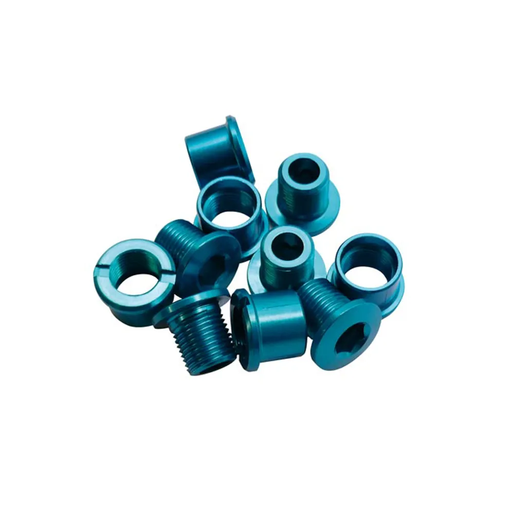Image of Identiti Alloy Chainring Bolts set of 5 Blue