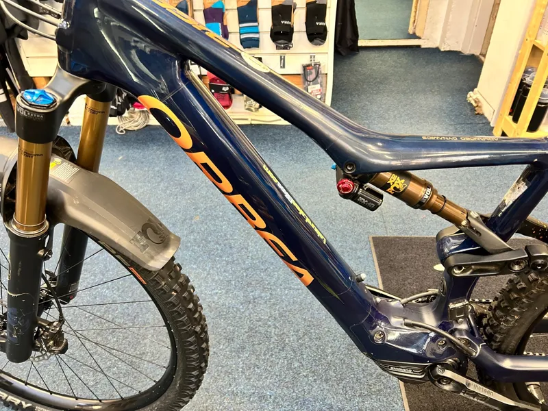 Ex Demo Orbea Rise M10 Large Electric Bike 2021 Coral Blue/Red Gold-2