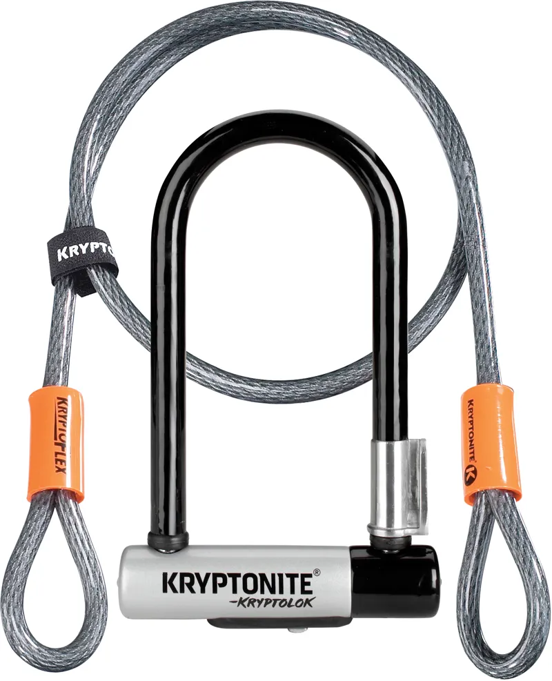 Kryptolok Mini-7 With Flex Cable and Flexframe Bracket Black