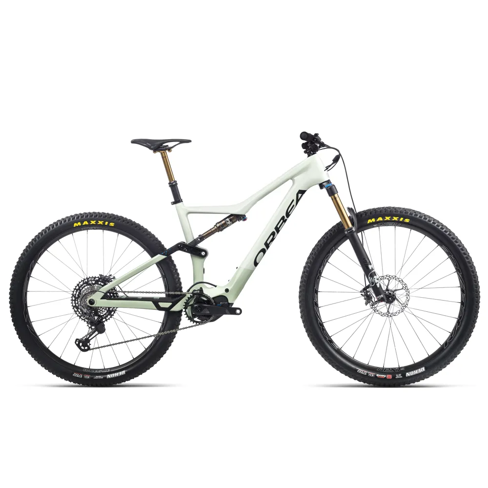 Orbea Rise M-LTD 29er Mountain Bike Sap White/Green Fog electric bike, photo from Leisure Lakes Bikes